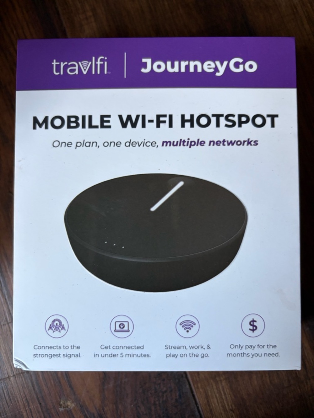 TravlFi JourneyGo Mobile Wi‑Fi Hotspot - Black